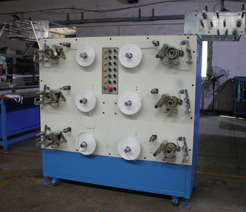 6 Heads Satin Label Ribbons Rolling Machine